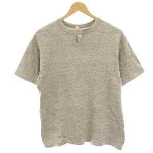 Tシャツ カットソー 半袖 ヘンリーネック M グレー /HN