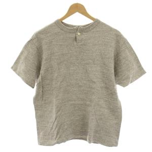 Tシャツ カットソー 半袖 ヘンリーネック M グレー /HN