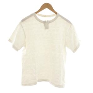 ヘンリーネックTシャツ 半袖 M 白 ホワイト ワンボタン 無地 /RR