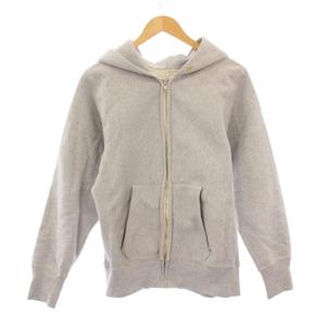ジップアップパーカー ジャケット スウェット 裏起毛 ワンカラー S グレー /BB