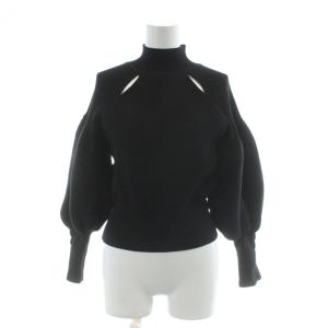 22AW ニット F 黒 ブラック 長袖 タートルネック カットアウト /AP