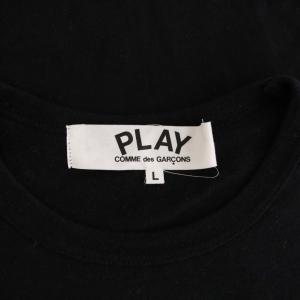 PLAY Comme des Garçons AD2019 Tシャツ カットソー ハートロゴ刺繍 長袖 L 黒 ブラック AZ-T118 /YM