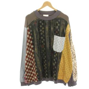 MAKEOVER Tシャツ カットソー 長袖 総柄 異素材切替 F マルチカラー /HN