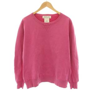 ヴィンテージ加工クルーネックスウェットシャツ トレーナー 長袖 無地 Vガゼット XL ピンク /YT