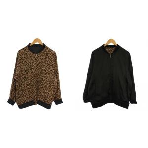 JUNKIE HEART SATIN JACKET リバーシブル ブルゾン ジャケット ジップアップ ヒョウ柄