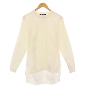 AD2020 Lochaven ニット セーター 長袖 クルーネック ワンカラー 無地 XL 白 ホワイト