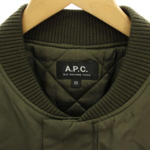 A.P.C. 中綿ジャケット ブルゾン 上着 ナイロン XS カーキ リブ切替 /HN