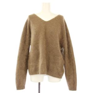 21AW ファーニットVネックプルオーバー セーター 長袖 ブラウン 21080240502030 /TK