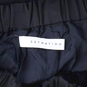 ESTNATION フレアースカート ロング ナイロン 38 黒 ブラック 91-109-09-063245 /AP