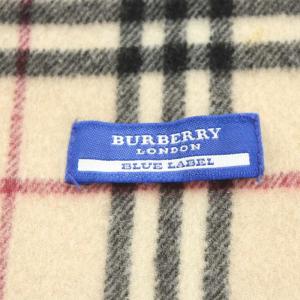 BURBERRY BLUE LABEL マフラー フリンジ チェック柄 ベージュ /AN19