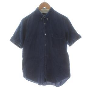 ボタンダウンシャツ カジュアルシャツ 半袖 S 青 ブルー /KU