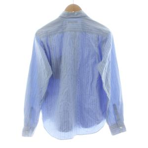 COMME des GARCONS HOMME カジュアルシャツ 長袖 ストライプ柄 切替 S 青 ブルー HS-B023 /KU