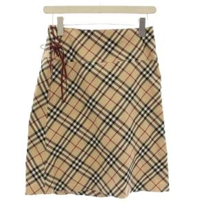 スカート ノバチェック ひざ丈 台形スカート 36 ベージュ FX529-225 /G