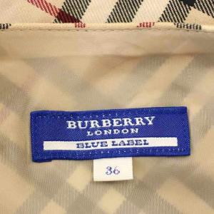 BURBERRY BLUE LABEL スカート ノバチェック ひざ丈 台形スカート 36 ベージュ FX529-225 /G
