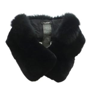 マフラー ティペット フォックスファー レッキスラビットファー 黒 9WAA067XXRERD /MI