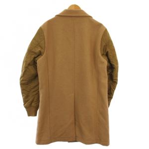 DIESEL W-CUSTOMIZ チェスターコート ロング 袖切替 中綿 ウール ナイロン L ベージュ /BM