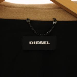 DIESEL W-CUSTOMIZ チェスターコート ロング 袖切替 中綿 ウール ナイロン L ベージュ /BM