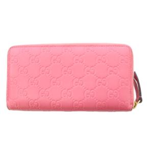 GUCCI グッチシマ 長財布 ロングウォレット ラウンドファスナー レザー ロゴ 型押し インターロッキング ワンカラー