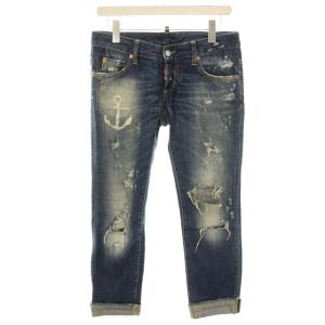 デニムパンツ ジーンズ ダメージ加工 USED加工 スキニー 38 インディゴ S72LA0485 /HN