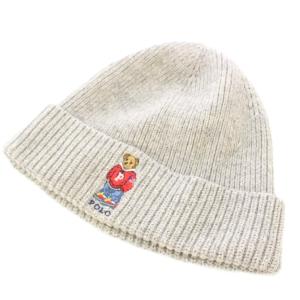 ニット帽 帽子 リブ ワンポイント 刺繍 ウール混 24.5cm グレー /BB