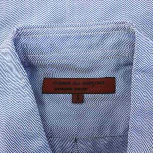 Comme des Garçons Homme Deux ボタンダウンシャツ 長袖 ストライプ S 青 DS-B008 /KH