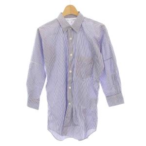ストライプシャツ 七分袖 コットン XS 青 /KH（2026/01/24買取