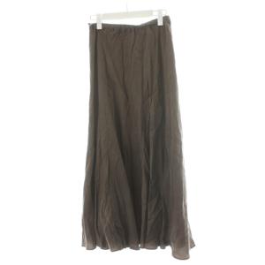 25SS Washable Fibril ロングスカート フレアスカート マキシ ロング 38 茶 ブラウン