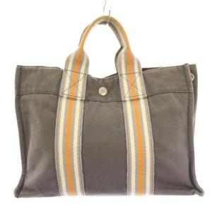 フールトゥPM ハンドバッグ キャンバス ストライプ柄 グレー /BB OH