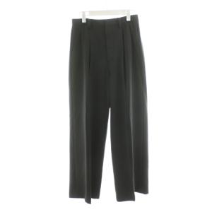 25SS ダブルクロスツータックパンツ スラックス 40 黒 ブラック 25030200813110 /AN66
