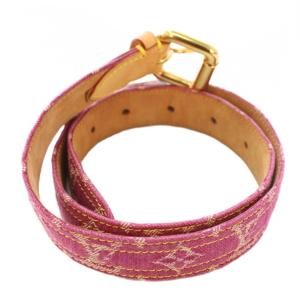 LOUIS VUITTON モノグラム デニム サンチュール ベルト 80/32 ピンク M6925W