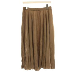 JOSEPH 24SS ハボタイスカート フレアスカート ロング ミモレ 絹 シルク 38 茶 ブラウン ギャザー SKJYCM0308