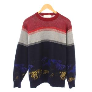 VIRILIS ニット セーター 長袖 クルーネック ウール混 46 マルチカラー /BB