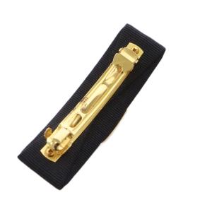 Salvatore Ferragamo ヴァラリボン バレッタ 黒 ゴールドカラー /KH OH