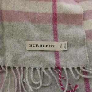 BURBERRY カシミヤマフラー チェック グレー