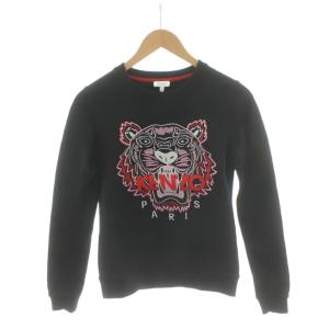 スウェット トレーナー 長袖 刺繍 ロゴ XS 黒 ブラック /AN56