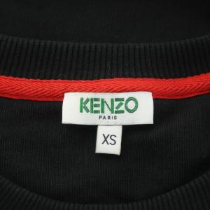 KENZO スウェット トレーナー 長袖 刺繍 ロゴ XS 黒 ブラック /AN56