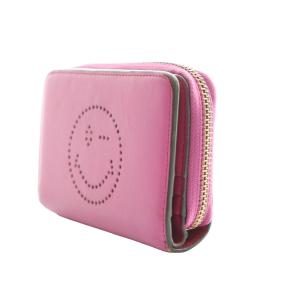 ANYA HINDMARCH  二つ折り財布 スマイリーウォレット ピンク /SS OS