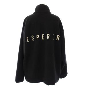 24AW バックロゴボアブルゾン スタンドカラージャケット アウター ジップアップ 36 黒 ブラック