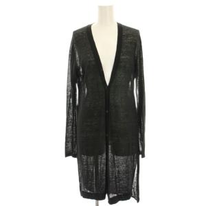 17SS LIGHT LINEN KNIT PAULINE ニットカーディガン 麻 リネン S 黒 ブラック