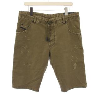 D-KROOSHORT-NE ストレッチ ショートパンツ ハーフパンツ ダメージ加工 W32 カーキ 069FH