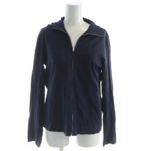 AD2001 カットソー ネイビー フード付き 長袖 フロントジップ TE-T018 /NS