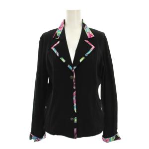 テーラードジャケット 3B 長袖 38 黒 ブラック 花柄 0548393 /YM