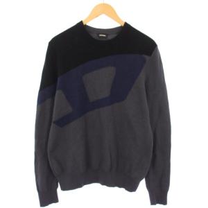 K-ZACK ニット セーター 長袖 クルーネック M グレー 黒 A01294-K-ZACK-0CBAT