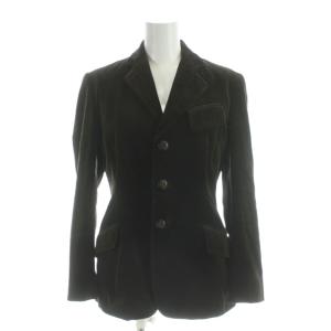 テーラードジャケット ベロア 2 茶 ブラウン 長袖 ノッチドラペル /AP