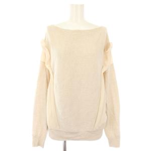 ニット セーター 長袖 シフォン切替 40 ベージュ M5N26-837-02 /TK