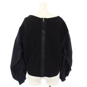 EPOCA ニット 異素材 切替 長袖 40 黒 紺 M5N13-813-09 /TK