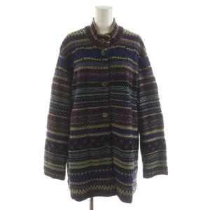 カーディガン カシミヤ 1 マルチカラー 青 ブルー 紫 パープル 黄 イエロー /AN12