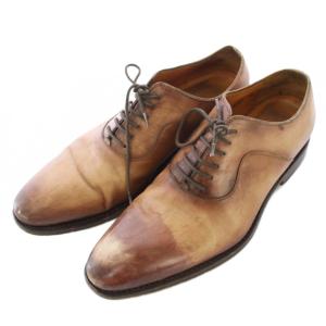 ビジネスシューズ レースアップ ローヒール ローカット レザー 7.5 ベージュ /BB