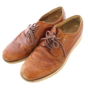 ビジネスシューズ レースアップ ローカット 厚底 レザー パンチング 9 茶 ブラウン /BB