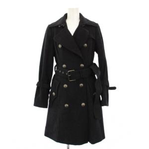 トレンチコート アウター ロング 裏地チェック 36 グレー FNF15-813-06 /KH